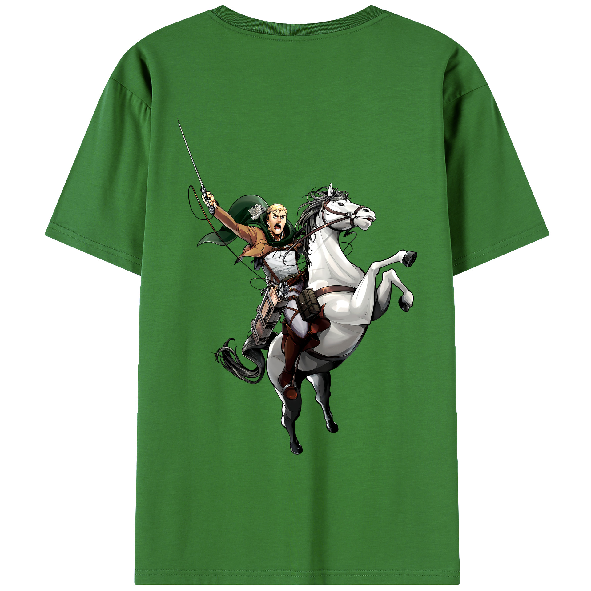 （画像用） 進撃の巨人 エルヴィン・スミス Attack on Titan Erwin Smith レディース半袖Tシャツ(バックプリント)